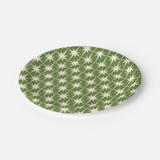 Retro-Sternexplosionen aus der Mitte des Jahrhunde Pappteller (Schrägansicht)