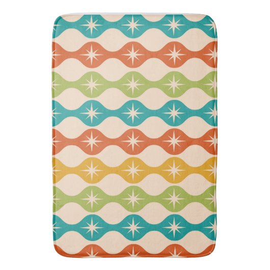 Retro-Sternexplosionen der Mitte des Jahrhunderts Badematte (Vorderseite Vertikal)