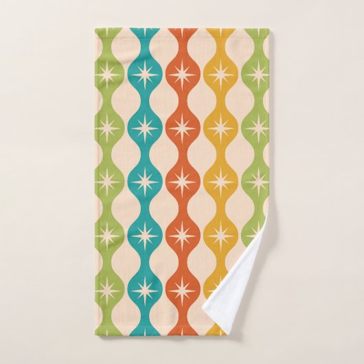 Retro-Sternexplosionen der Mitte des Jahrhunderts  Badhandtuch Set (Handtuch)