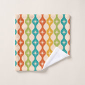 Retro-Sternexplosionen der Mitte des Jahrhunderts Badhandtuch Set (Waschlappen)