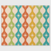 Retro-Sternexplosionen der Mitte des Jahrhunderts  Geschenkpapier (Flach)