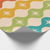 Retro-Sternexplosionen der Mitte des Jahrhunderts  Geschenkpapier (Ecke)