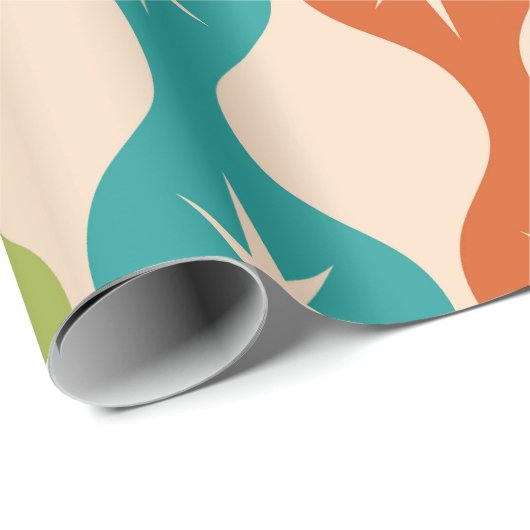 Retro-Sternexplosionen der Mitte des Jahrhunderts Geschenkpapier (Rolleneckpunkt)