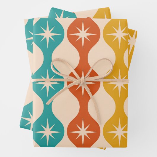 Retro-Sternexplosionen der Mitte des Jahrhunderts Geschenkpapier Set (Beispiel)