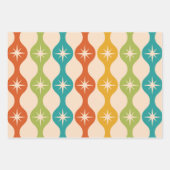 Retro-Sternexplosionen der Mitte des Jahrhunderts  Geschenkpapier Set (Vorderseite)