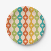 Retro-Sternexplosionen der Mitte des Jahrhunderts  Pappteller (Vorderseite)