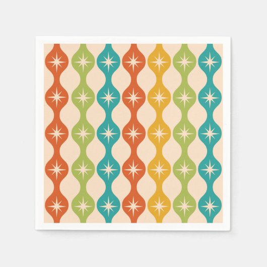 Retro-Sternexplosionen der Mitte des Jahrhunderts  Serviette (Vorderseite)