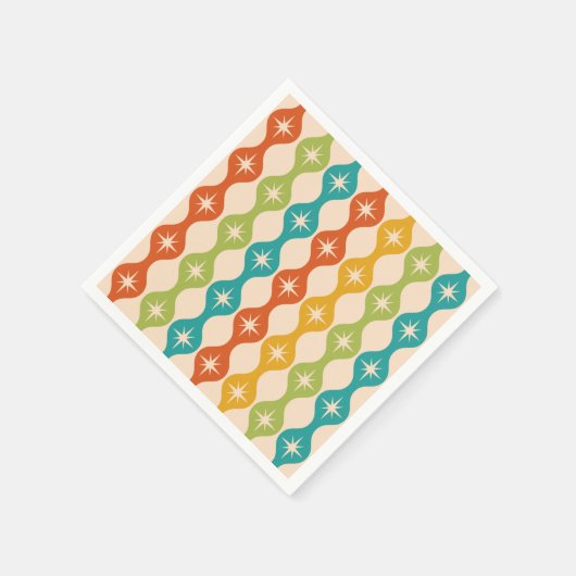 Retro-Sternexplosionen der Mitte des Jahrhunderts  Serviette (Ecke)