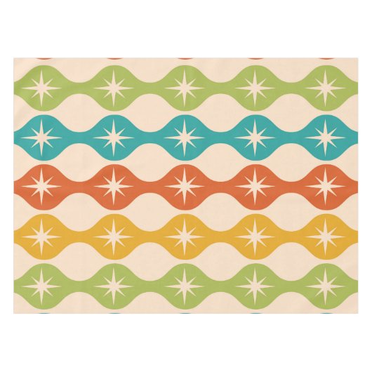 Retro-Sternexplosionen der Mitte des Jahrhunderts  Tischdecke (Vorderseite (Horizontal))