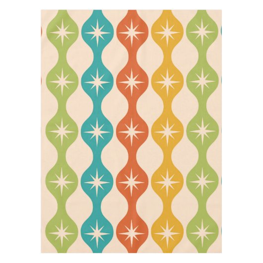 Retro-Sternexplosionen der Mitte des Jahrhunderts  Tischdecke (Vorderseite)