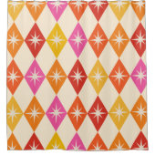 Retro-Sternexplosionen des Mitteljahrhunderts auf  Duschvorhang (Vorderseite)