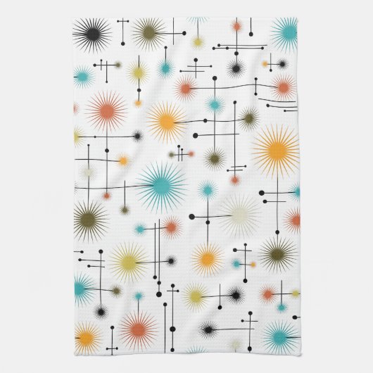 Retro Sternexplosionen ein Go-Go! Geschirrtuch (Vertikal)