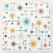 Retro Sternexplosionen ein Go-Go! Glasuntersetzer (Vorderseite)