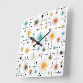 Retro Sternexplosionen ein Go-Go! Quadratische Wanduhr (Winkel)