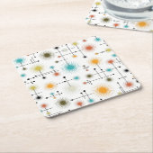 Retro Sternexplosionen ein Go-Go! Rechteckiger Pappuntersetzer (angewinkelt)