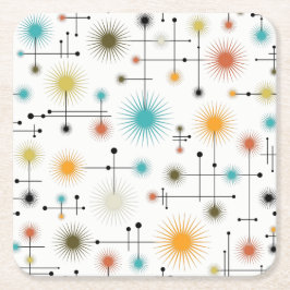 Retro Sternexplosionen ein Go-Go! Rechteckiger Pappuntersetzer