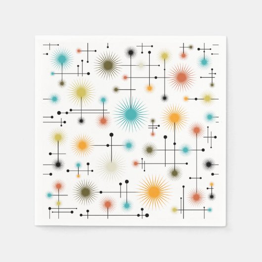 Retro Sternexplosionen ein Go-Go! Serviette (Vorderseite)