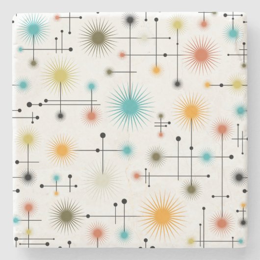 Retro Sternexplosionen ein Go-Go! Steinuntersetzer (Vorderseite)