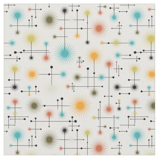 Retro Sternexplosionen ein Go-Go! Stoff (Nahaufnahme)