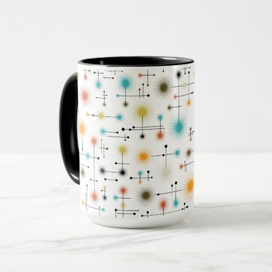 Retro Sternexplosionen ein Go-Go! Tasse (Vorderseite Links)