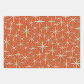 Retro-Sternexplosionen in mittlerer Mod Beige, Ora Geschenkpapier Set (Vorderseite 2)