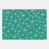 Retro-Sternexplosionen in mittlerer Mod Beige, Ora Geschenkpapier Set (Vorderseite)