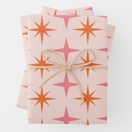 Retro-Sternexplosionen Mitte des Jahrhunderts Must Geschenkpapier Set (Beispiel)