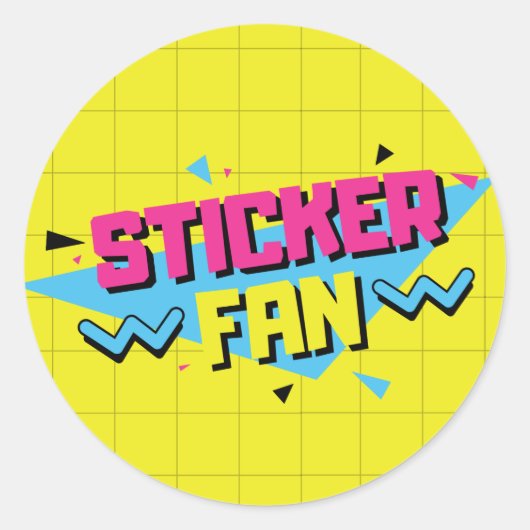 Retro-Sticker-Lüfter Runder Aufkleber (Vorderseite)