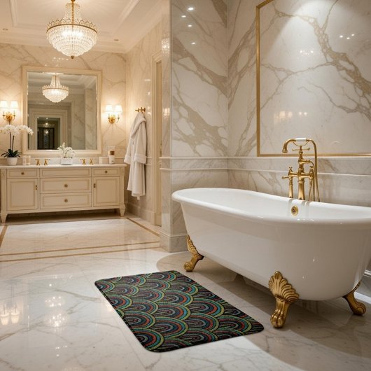 Retro-Stickereimuster Badematte