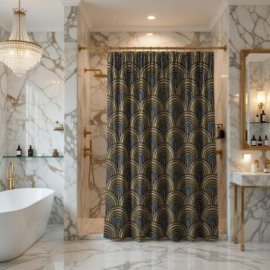 Retro-Stickereimuster Duschvorhang