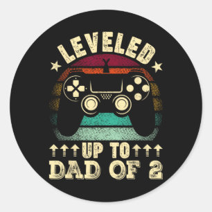 Retro stieg bis zum Vater von 2 Vätern Tag New Dad Runder Aufkleber