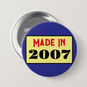 Retro-Stil 18. Geburtstag Abzeichen 2007 Button (Vorne & Hinten)