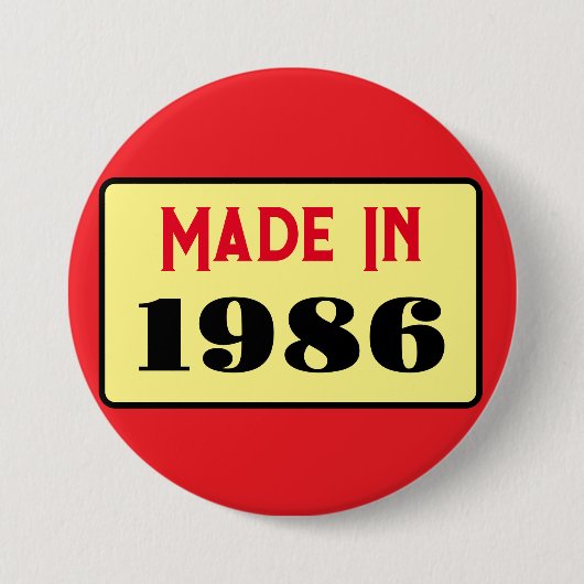 Retro-Stil 40. Geburtstagsabzeichen 1986 Button (Vorderseite)