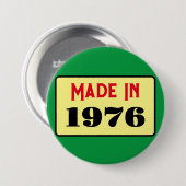 Retro-Stil 50. Geburtstagsabzeichen 1976 Button (Vorne & Hinten)