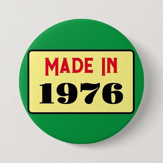 Retro-Stil 50. Geburtstagsabzeichen 1976 Button (Vorderseite)