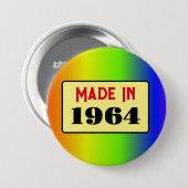 Retro-Stil 60. Geburtstag Abzeichen 1964 Button (Vorne & Hinten)