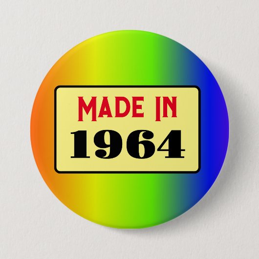 Retro-Stil 60. Geburtstag Abzeichen 1964 Button (Vorderseite)