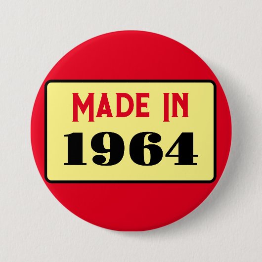 Retro-Stil 60. Geburtstag Abzeichen 1964 Button (Vorderseite)