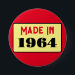 Retro-Stil 60. Geburtstag Abzeichen 1964 Button<br><div class="desc">Das ist ein wirklich schönes Design für ein Button-Abzeichen zum Geburtstag.</div>