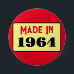 Retro-Stil 60. Geburtstag Abzeichen 1964 Button<br><div class="desc">Das ist ein wirklich schönes Design für ein Button-Abzeichen zum Geburtstag.</div>