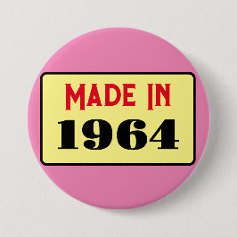 Retro-Stil 60. Geburtstag Abzeichen 1964 Button