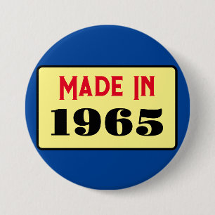 Retro-Stil 60. Geburtstag Abzeichen 1965 Button