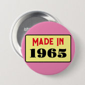 Retro-Stil 60. Geburtstag Abzeichen 1965 Button (Vorne & Hinten)
