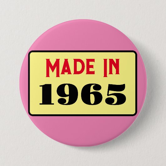 Retro-Stil 60. Geburtstag Abzeichen 1965 Button (Vorderseite)