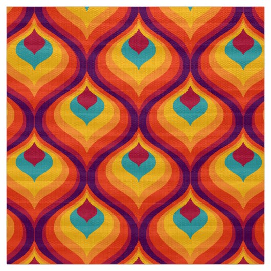 Retro-Stil 60er 70er Muster Stoff (Muster)