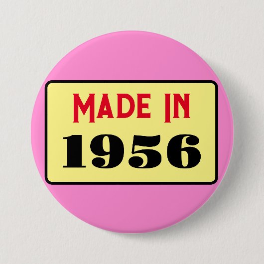 Retro-Stil 70. Geburtstagsabzeichen 1956 Button (Vorderseite)