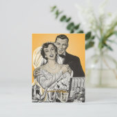 Retro-Stil Ankündigung Einladung Paare Dusche (Stehend Vorderseite)