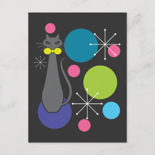 Retro-Stil Atomzeit Mitte des Jahrhunderts Cooler Postkarte