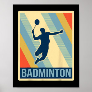 Retro-Stil Badminton T-Shirt  Poster