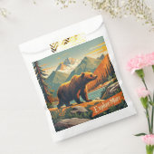 Retro-Stil Bären Cartoon und Gebirgszug Poster Geschenktütchen (Versiegelt)